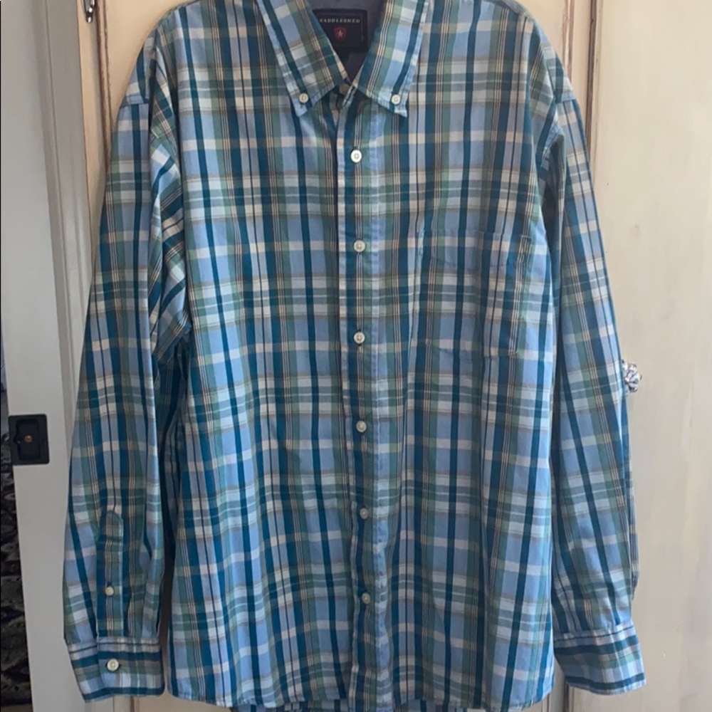 Saddlebred Blue & Green Plaid Shirt